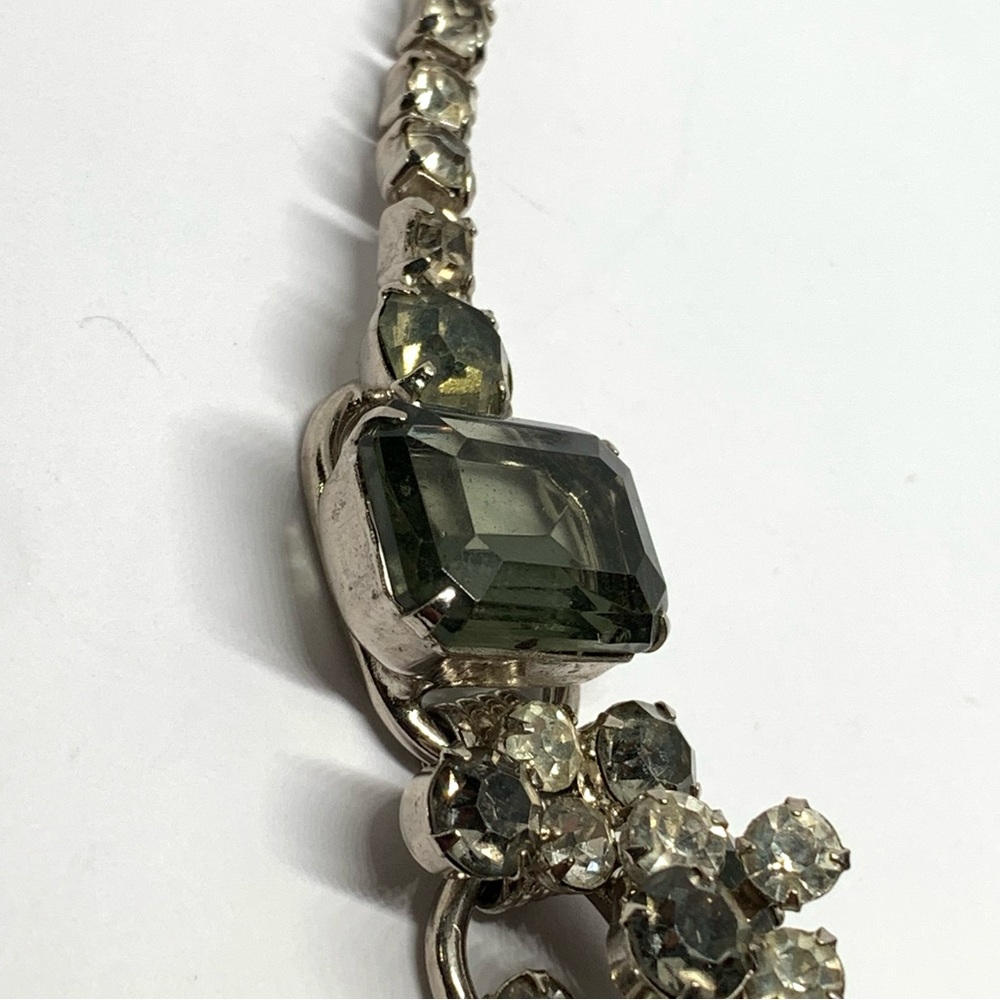 Vintage Verified D&E Juliana Grey(black diamond) Rhinestone 5 Link Necklace - Picture 4 of 7